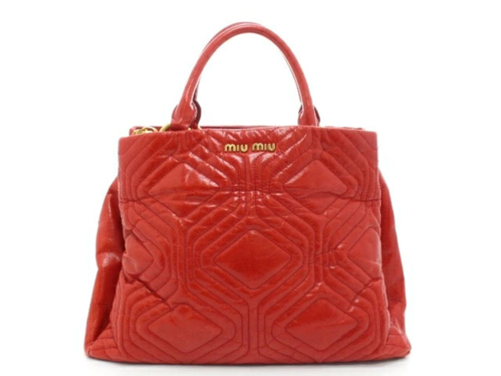 Miu Miu 2way Shoulder Bag calfskin red